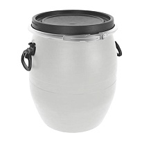 Бочка пластиковая 48 л с хомутом белая в Энгельсе Бочка пластиковая 48 л с хомутом белая в Энгельсе