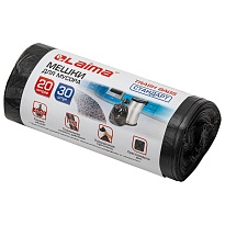 Мешки для мусора 20 л, черные, в рулоне 30 шт., ПНД, 8 мкм, 500х450 мм, LAIMA, 601376 в Энгельсе