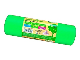 Мешки для мусора 240 л, ароматизированные, биоразлагаемые, зеленые, в рулоне 10 шт., ПВД 40 мкм, 1500х1100 мм, PURE ECOLOGY, bio24010120 в Энгельсе Мешки для мусора 240 л, ароматизированные, биоразлагаемые, зеленые, в рулоне 10 шт., ПВД 40 мкм, 1500х1100 мм, PURE ECOLOGY, bio24010120 в Энгельсе