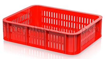 Ящик (лоток) кондитерский перфорированные стенки сплошное дно красный в Энгельсе