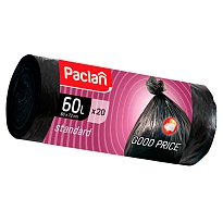 Мешки для мусора 60 л, черные, в рулоне 20 шт., ПНД, 7,4 мкм, 720х600 мм, PACLAN, 600820 в Энгельсе Мешки для мусора 60 л, черные, в рулоне 20 шт., ПНД, 7,4 мкм, 720х600 мм, PACLAN, 600820 в Энгельсе