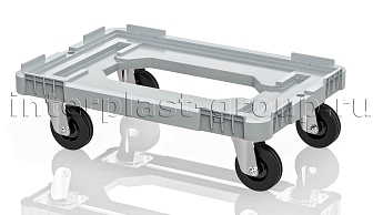 Тележка пластиковая с отверстием без тормозов усиленная серая в Энгельсе