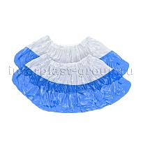 Бахилы бело-синие 1000 шт (500 пар), 48 мкм, двойная подошва, с одной резинкой, Эконом+ в Энгельсе