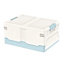 Ящик пластиковый складной белый, дно голубое, 480х360х240 мм в Энгельсе