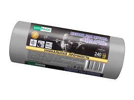 Мешки для мусора 240 л, ароматизированные, серые, в рулоне 10 шт., ПВД 40 мкм, 1500х1100 мм, СИЛАЧИ, sil240111101 в Энгельсе