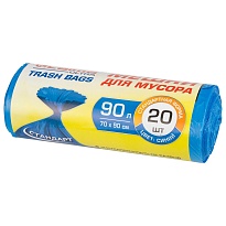 Мешки для мусора 90 л, синие, в рулоне 20 шт., ПНД, 14 мкм, 900х700 мм, LAIMA ULTRA, 607693 в Энгельсе Мешки для мусора 90 л, синие, в рулоне 20 шт., ПНД, 14 мкм, 900х700 мм, LAIMA ULTRA, 607693 в Энгельсе