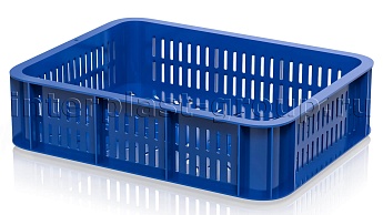 Ящик (лоток) кондитерский перфорированный синий в Энгельсе Ящик (лоток) кондитерский перфорированный синий в Энгельсе