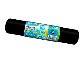 Мешки для мусора 240 л, черные, в рулоне 10 шт., ПВД 80 мкм, 1300х930 мм, EXPORT, exp 24010167 в Энгельсе Мешки для мусора 240 л, черные, в рулоне 10 шт., ПВД 80 мкм, 1300х930 мм, EXPORT, exp 24010167 в Энгельсе