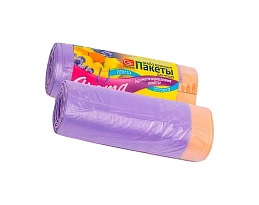 Мешки для мусора 35 л, ароматизированные, Лаванда, сиреневые, в рулоне 10 шт., ПНД, 12 мкм, 560х530 мм, GRIFON Aroma, 101-080 La в Энгельсе