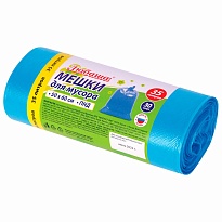 Мешки для мусора 35 л, синие, в рулоне 30 шт., ПНД, 10 мкм, 600х500 мм, Любаша, 608091 в Энгельсе