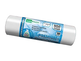 Мешки для мусора 300 л, белые, в рулоне 10 шт., ПВД 70 мкм, 1400х1000 мм, PREMIUM+, 300101602 в Энгельсе Мешки для мусора 300 л, белые, в рулоне 10 шт., ПВД 70 мкм, 1400х1000 мм, PREMIUM+, 300101602 в Энгельсе